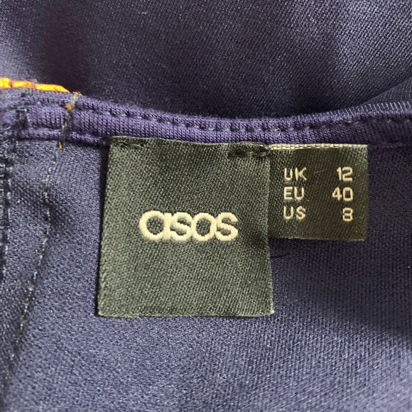 ASOS Navy Blue Peplum Top with Orange Zipper - Picture 4 of 6